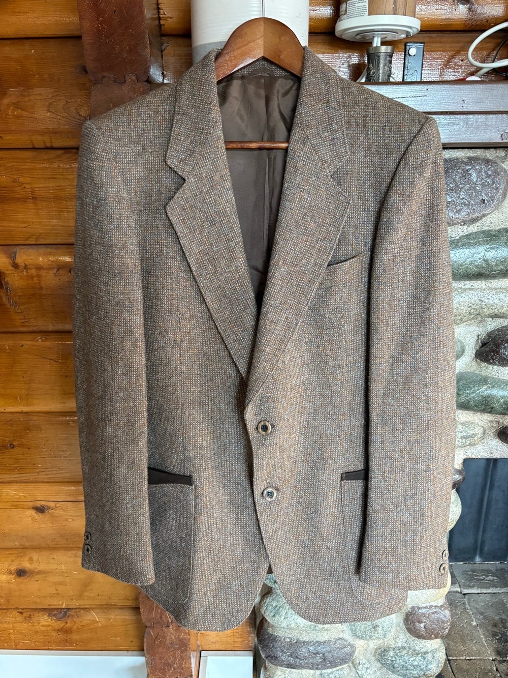 Vintage Club International by Tip Top 100% Wool Tweed Blazer Brown